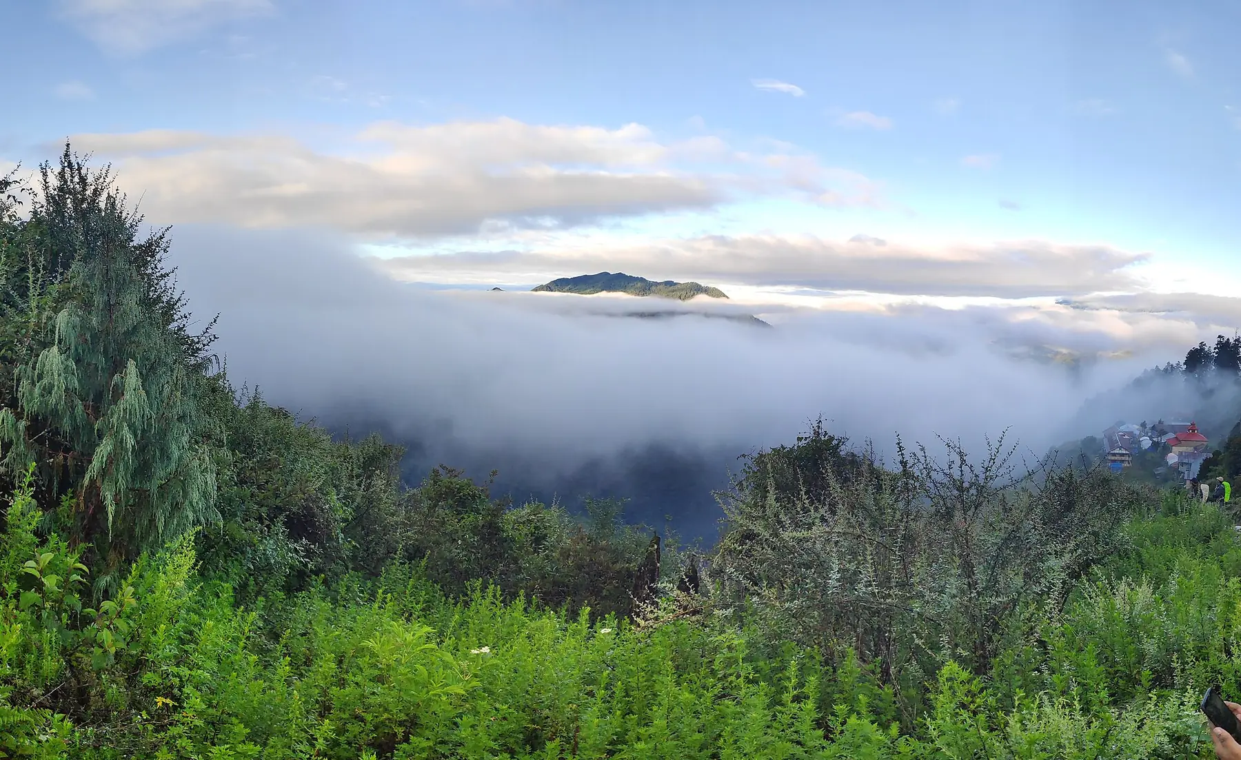 View from Dhunche,Gosaikunda — on the Gosaikunda trek route